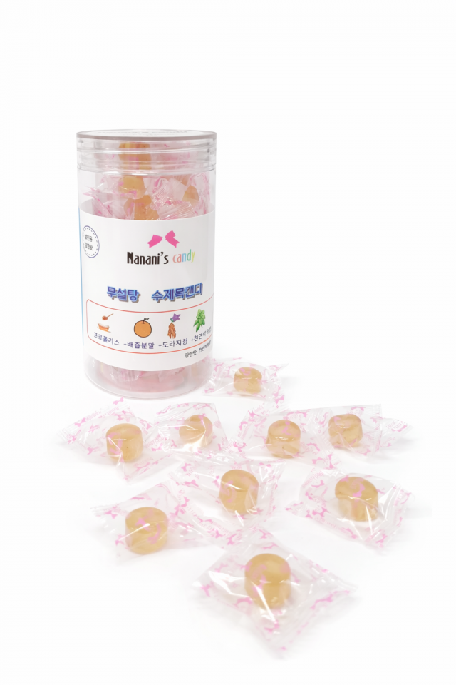 강원더몰,나나니스캔디 수제목캔디 - 무설탕,프로폴리스,배즙,도자지청 첨가,금연캔디,목캔디