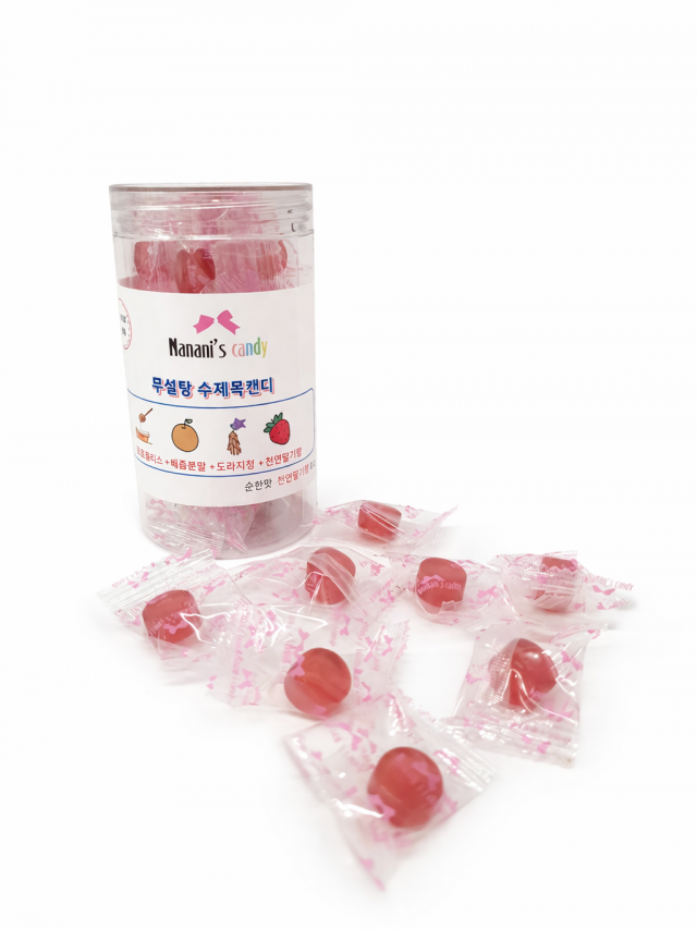 강원더몰,나나니스캔디 수제목캔디 - 무설탕,프로폴리스,배즙,도자지청 첨가,금연캔디,목캔디